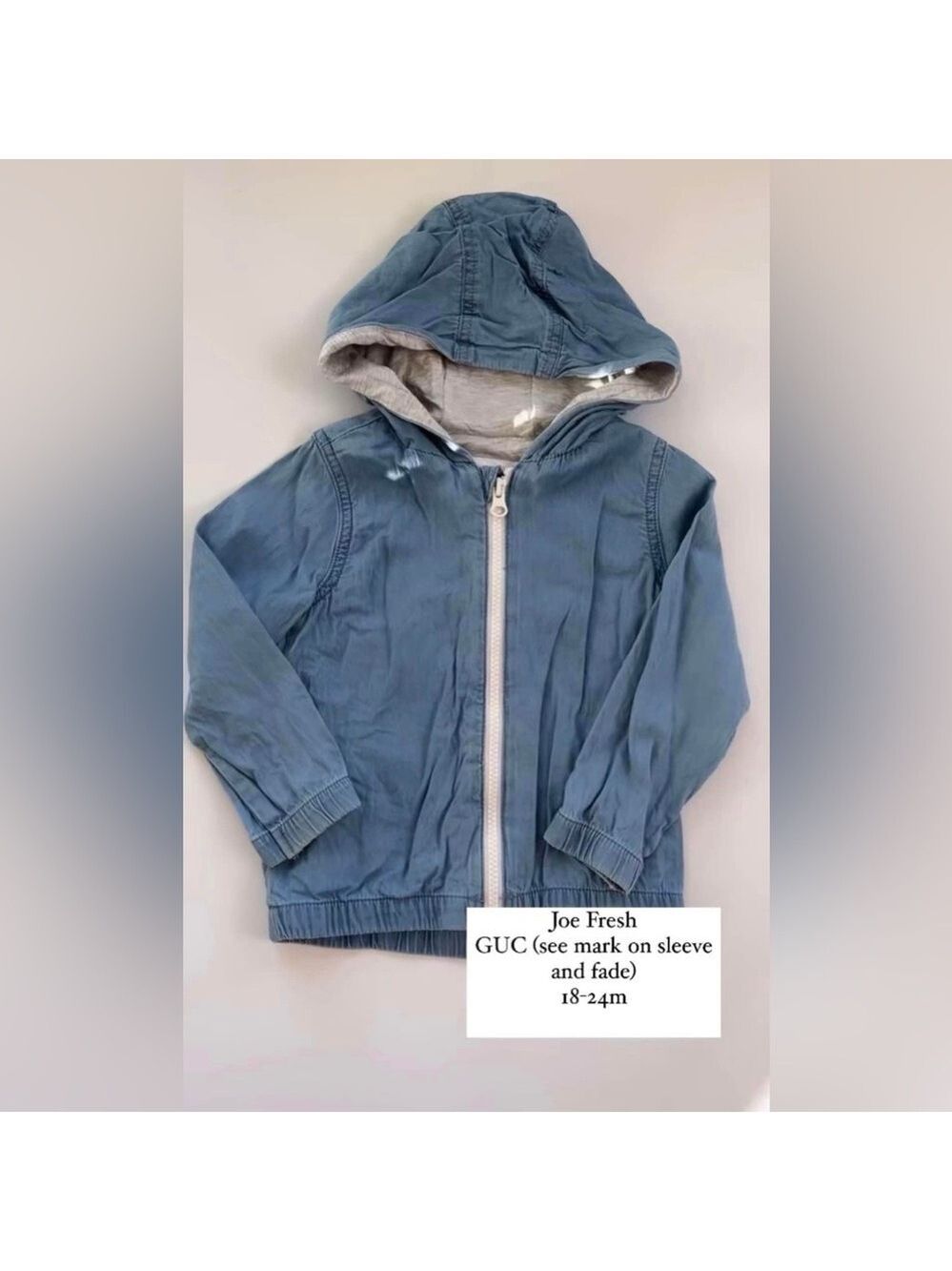 🩵4/$20 Joe Fresh Denim Blue Hooded Jacket‎